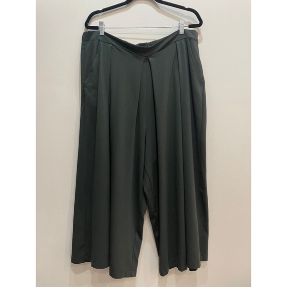 Banana Republic High Rise Wide Leg Crop Palazzo Pants 1X Pleated Lagenlook - Picture 1 of 9